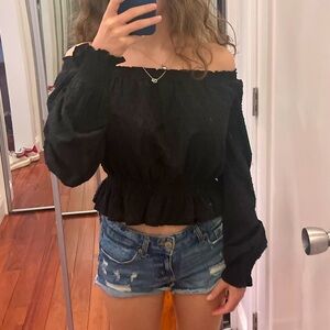 Elegant Black Off-Shoulder Top